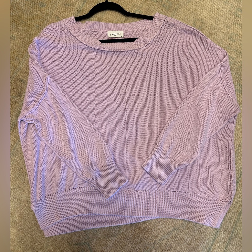 Carly Jean Los Angeles Lavender Crew Neck Sweater